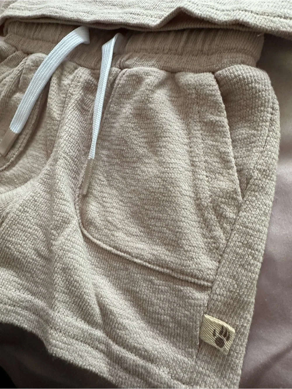 BearPaw Beige Baby Polo Collared Shirt with Embroidered Bear Baby Outfit